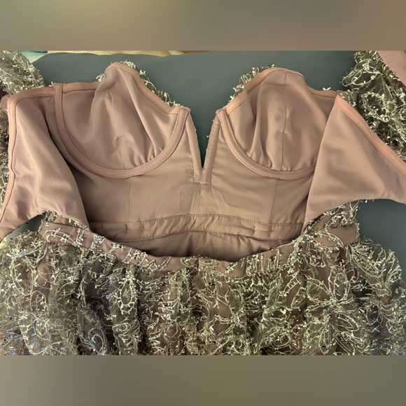 For Love And Lemons - Brynne Lavender and Silver Lace Dress - Picture 9 of 15